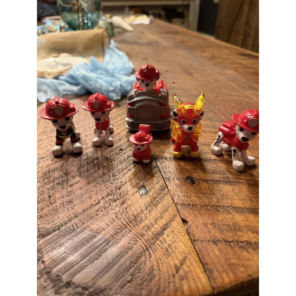 Paw Patrol Marshall Action Figure Fire Pup Truck Vehicle Lot